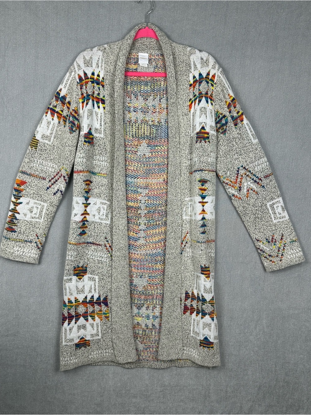 Northern Angel/Anthropologie Aztec Tribal Print Duster Sweater, Size L